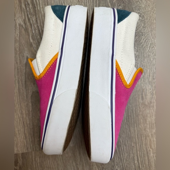 Vans Classic - Slip On Platform Mini Cord Shoes Pink Leather Suede - size 8 - Picture 7 of 10